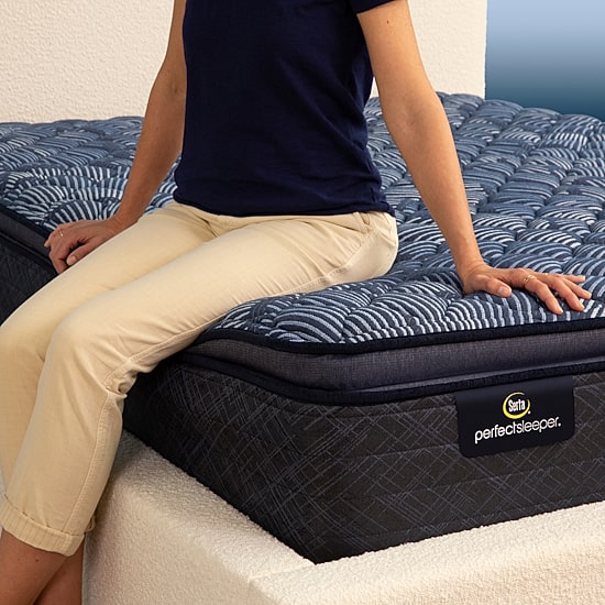 Serta Perfect Sleeper Cobalt Calm Plus 14.5" Firm Pillow Top - Mattress + Box Spring