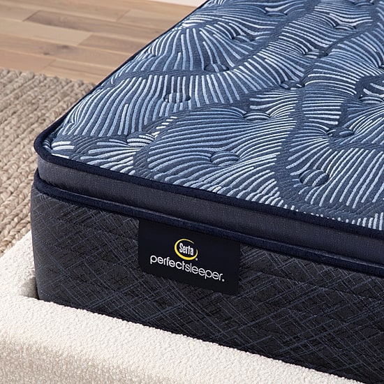 Serta Perfect Sleeper Cobalt Calm Plus 14.5" Medium Pillow Top -  Mattress + Box Spring
