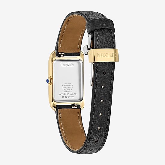 Citizen Bianca\N Womens Black Leather Strap Watch Ew5622-09p