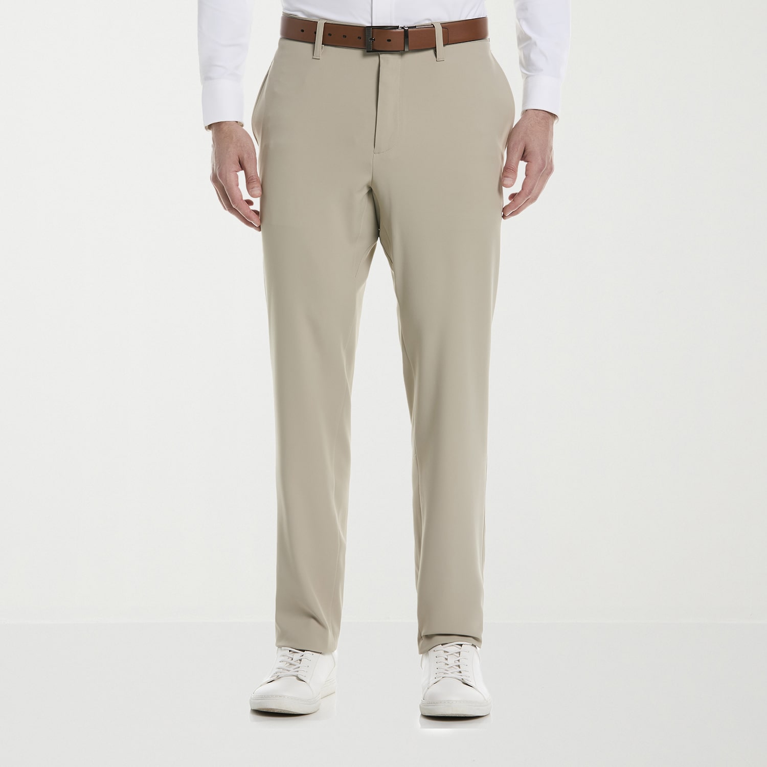 Savane Techworks Performance Mens Straight Fit Dress Flat Front Pant