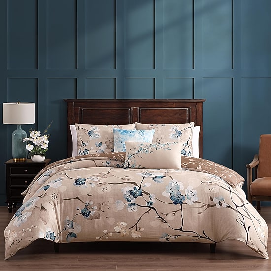 Bebejan Blue Blossom 5-pc. Midweight Reversible Comforter Set