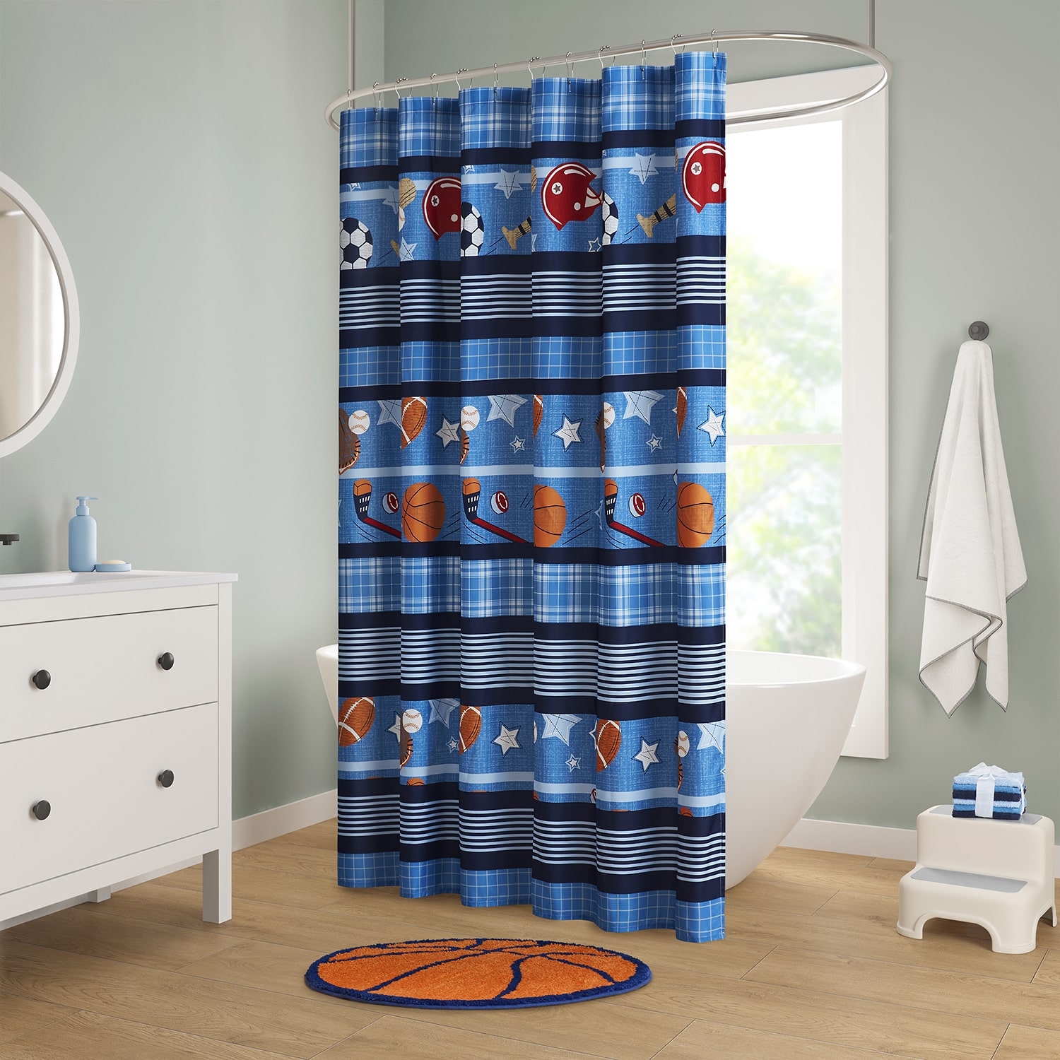 INK+IVY Kids All Star Sports Shower Curtain