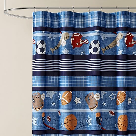 INK+IVY Kids All Star Sports Shower Curtain