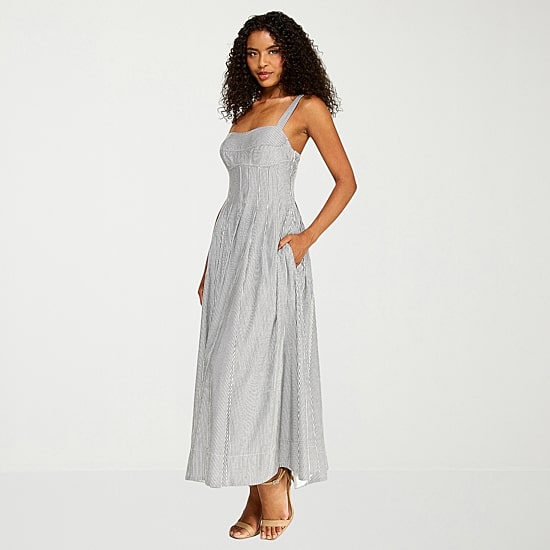 Premier Amour Womens Sweetheart Neck Sleeveless Maxi Dress