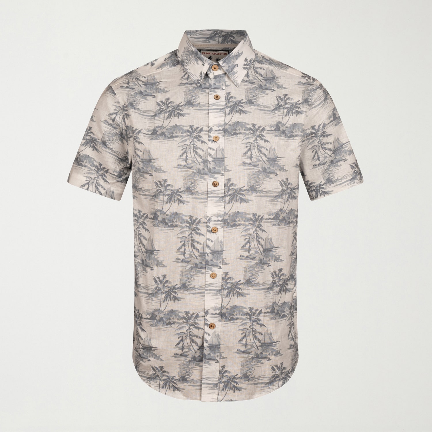 Report Collection Linen Blend Mens Modern Fit Easy Care Short Sleeve Dress Shirt