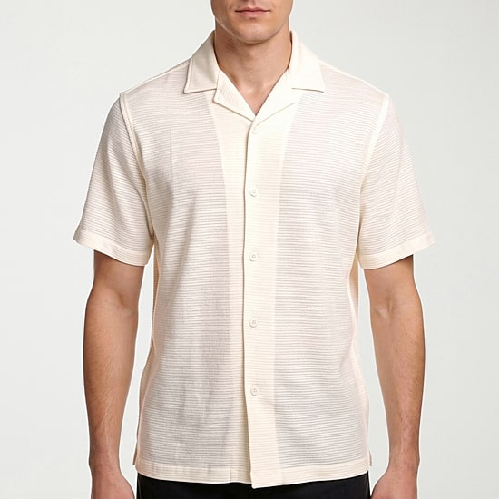 Report Collection Knit Mens Short Sleeve Camp Shirt