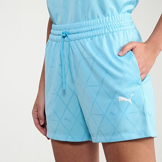 PUMA Womens 4" High Rise Adjustable Waist Drawstring Waist Soccer Short