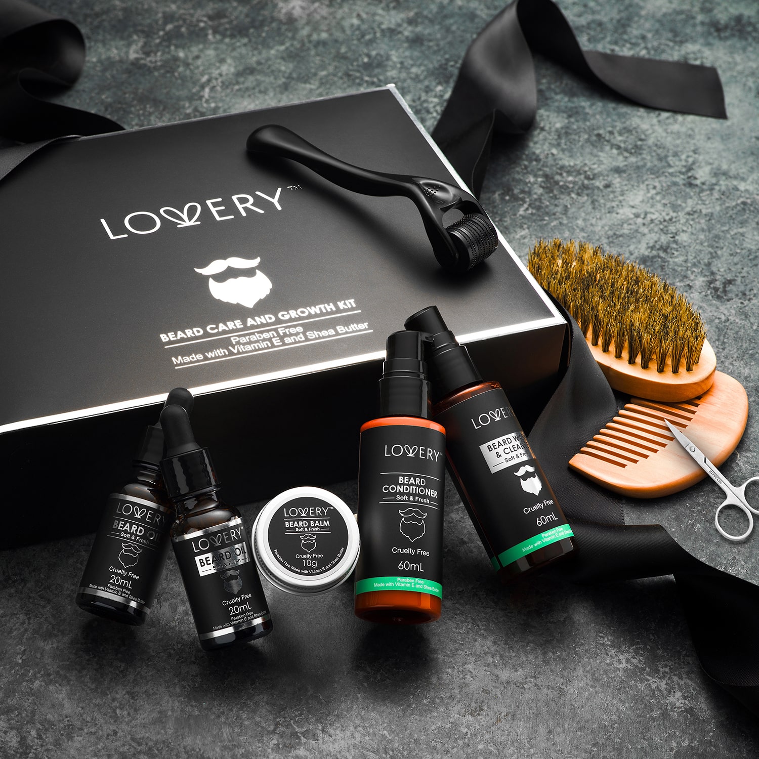LOVERY™ Men'S 12-Pc. Beard Grooming & Growth Kit Beard Trimming Gift Set