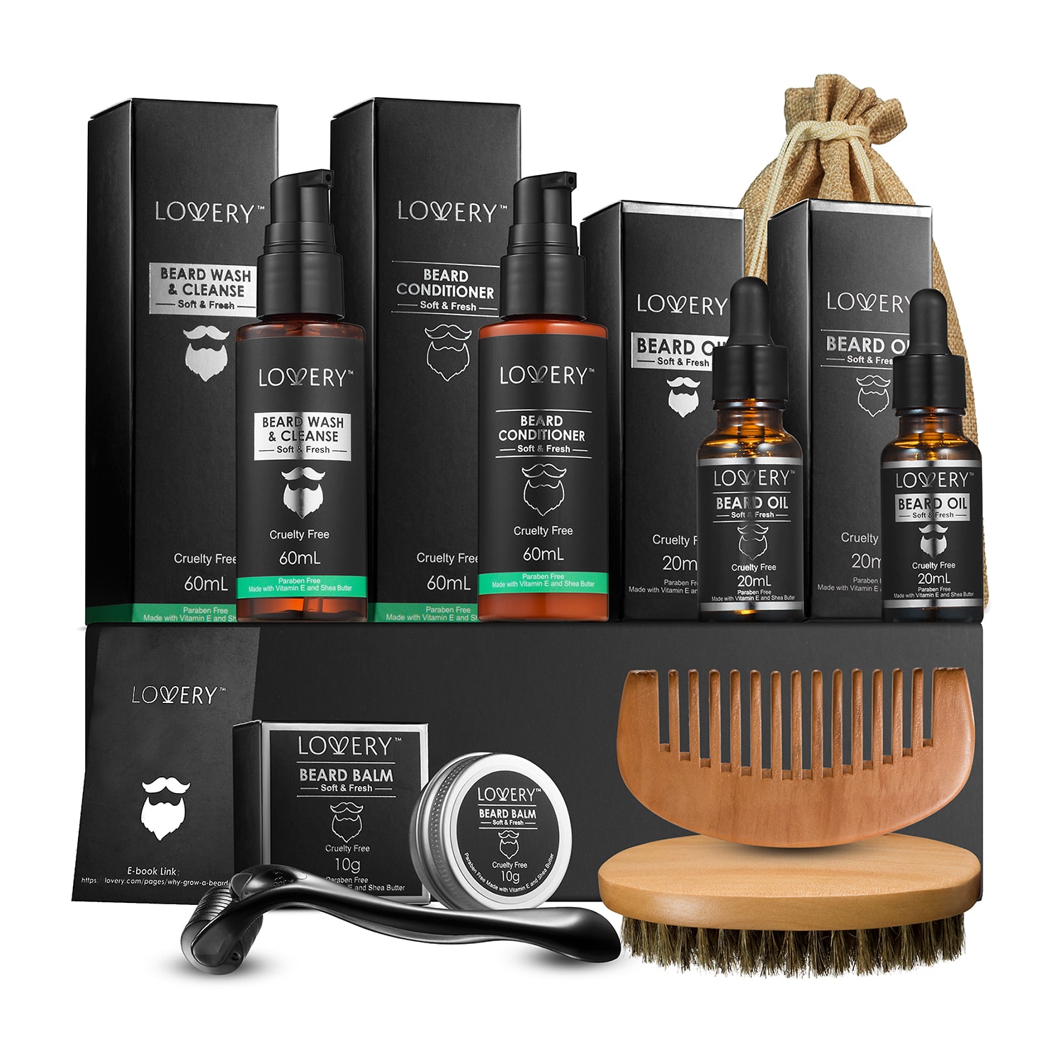 LOVERY™ Men'S 12-Pc. Beard Grooming & Growth Kit Beard Trimming Gift Set