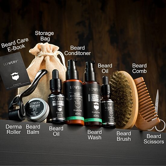 LOVERY™ Men'S 12-Pc. Beard Grooming & Growth Kit Beard Trimming Gift Set