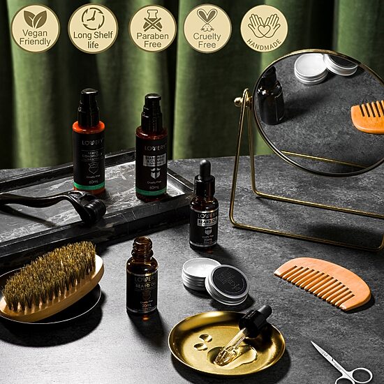 LOVERY™ Men'S 12-Pc. Beard Grooming & Growth Kit Beard Trimming Gift Set