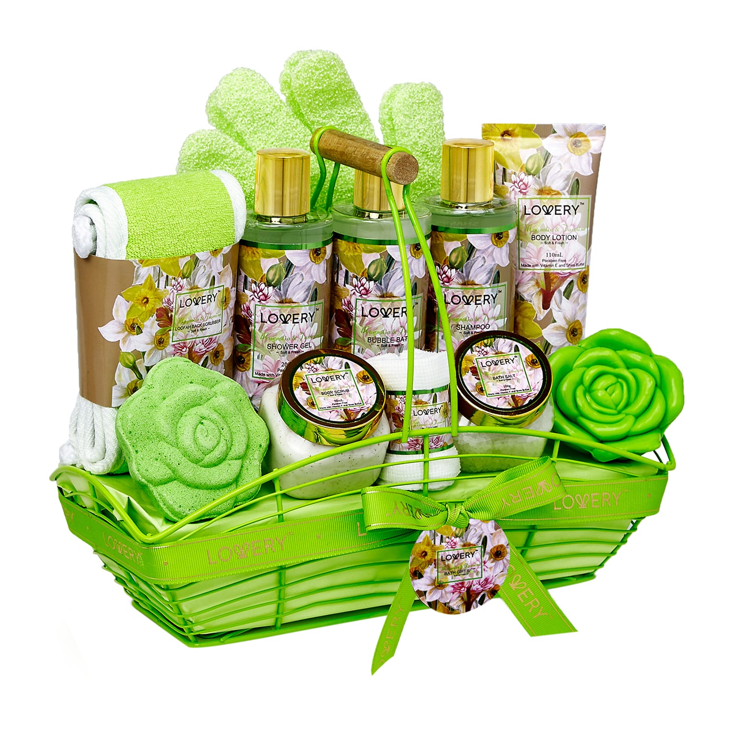 LOVERY™ Magnolia And Jasmine Home Bath Set - 13pc Body Care Spa Kit