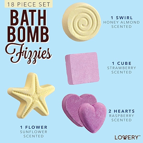 LOVERY™ Variety Bath Bombs Basket - 17pc Home Bath Gift Set