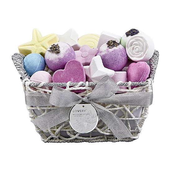 LOVERY™ Variety Bath Bombs Basket - 17pc Home Bath Gift Set