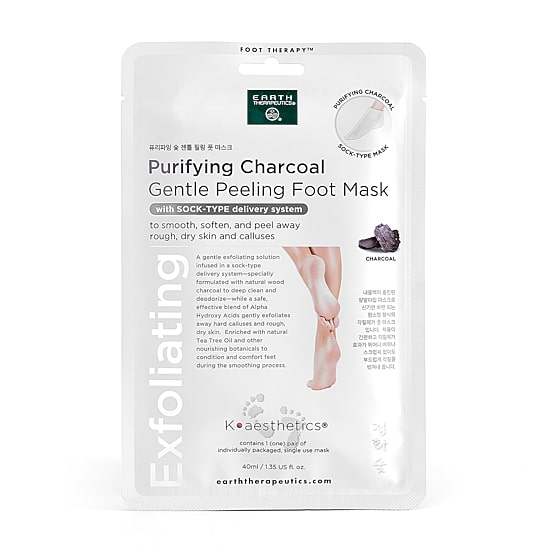 Earth Therapeutics Charcoal Gentle Peeling Foot Mask