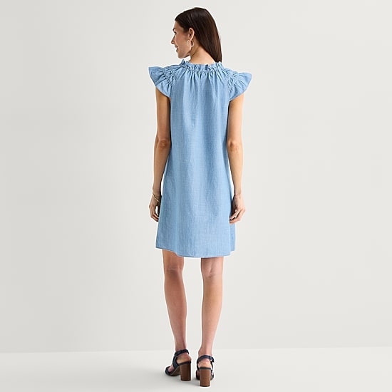 Isabel & Nina Womens Notch Neck Short Sleeve Shift Dress