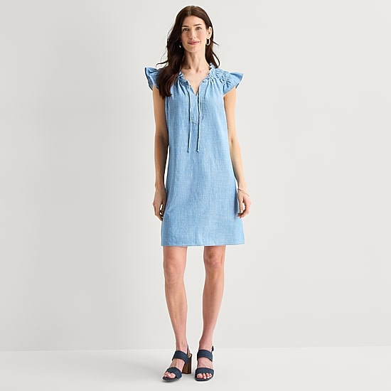 Isabel & Nina Womens Notch Neck Short Sleeve Shift Dress