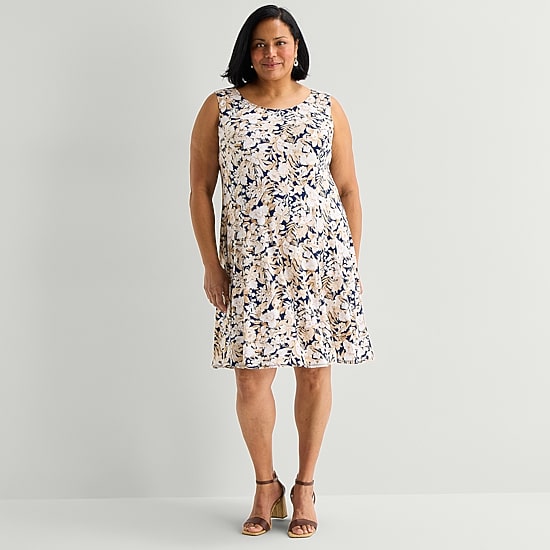 Perceptions Womens Plus Floral Jacket Dress