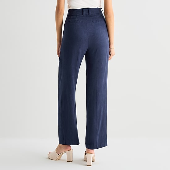 by&by Womens Juniors Straight Mid Rise Flat Front Pant