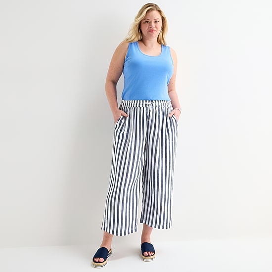 St. John's Bay Womens Plus Straight Cropped Pant