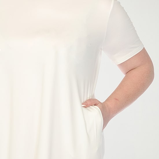 White Mark Crew Neck Womens Plus Short Sleeve T-Shirt Dress