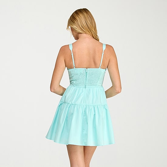 Trixxi Womens Juniors Sweetheart Neck Sleeveless Fit + Flare Dress