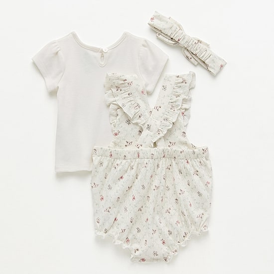 Baby Girls 3-pc. Winnie The Pooh Shortall Set