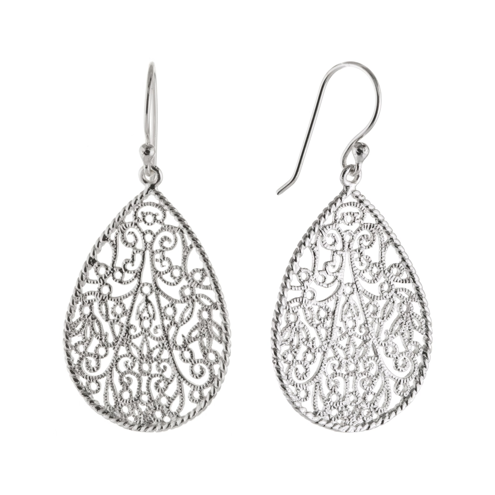 Silver Reflections Womens Pure Silver Over Brass Drop Earrings