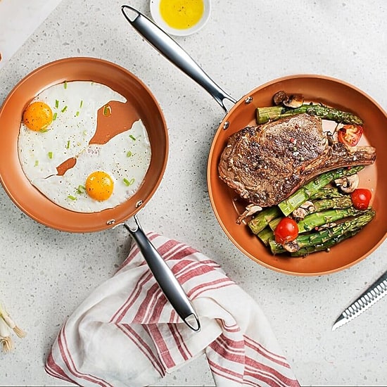 Gotham Steel Pro Hard Anodized 3-pc. Nonstick Ceramic Frying Pan Set