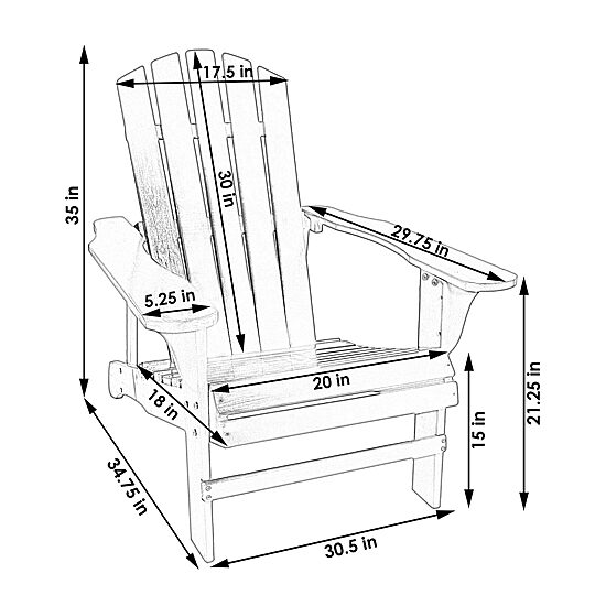 Sunnydaze Patio Collection Adirondack Chair