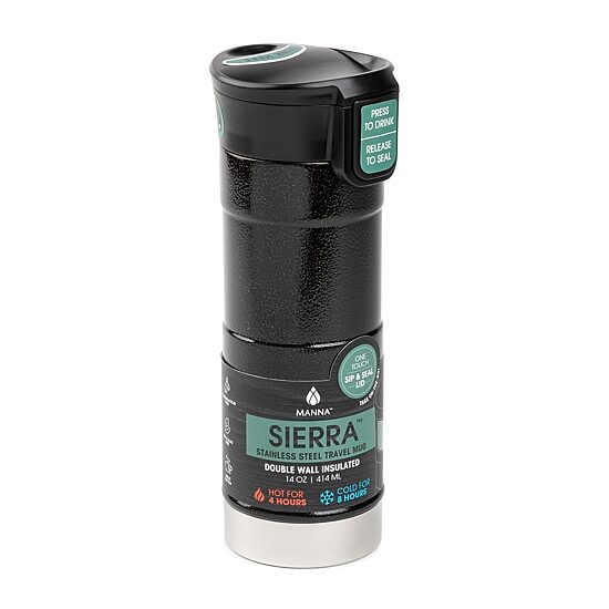 Manna Sierra 14oz Hammered Stainless Steel Travel Mug