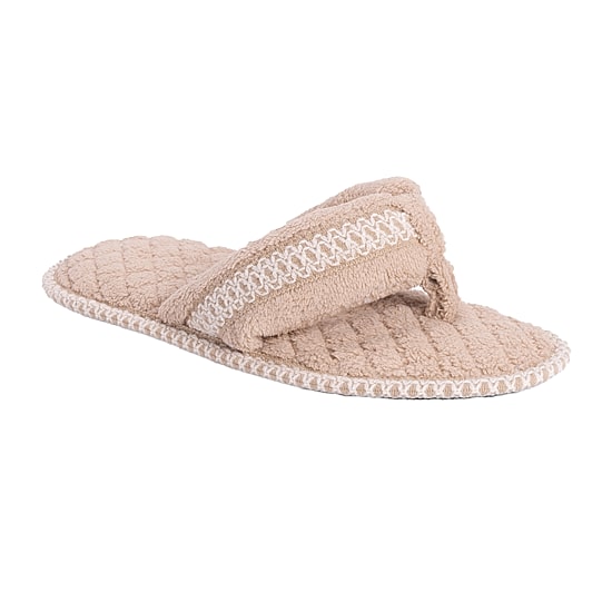 Muk Luks Darlene Thong Womens Memory Foam Slip-On Slippers