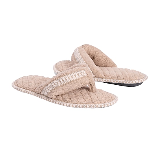 Muk Luks Darlene Thong Womens Memory Foam Slip-On Slippers