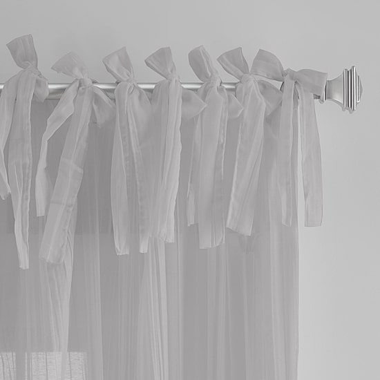 Elrene Home Fashions Jolie Crushed Tie Top Sheer Single Curtain Panel