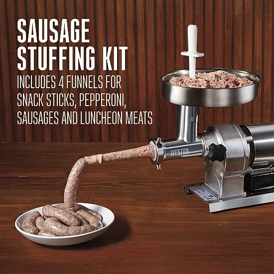 Weston Butcher Series #8 Meat Grinder And Sausage Stuffer