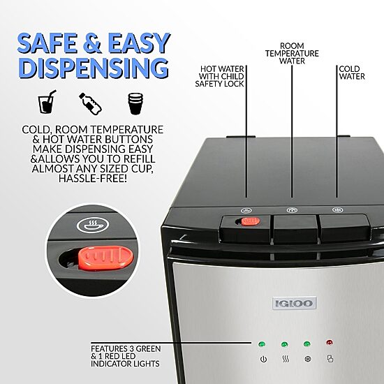 Igloo Hot, Cold & Room Temperature Bottom-Load Water Dispenser
