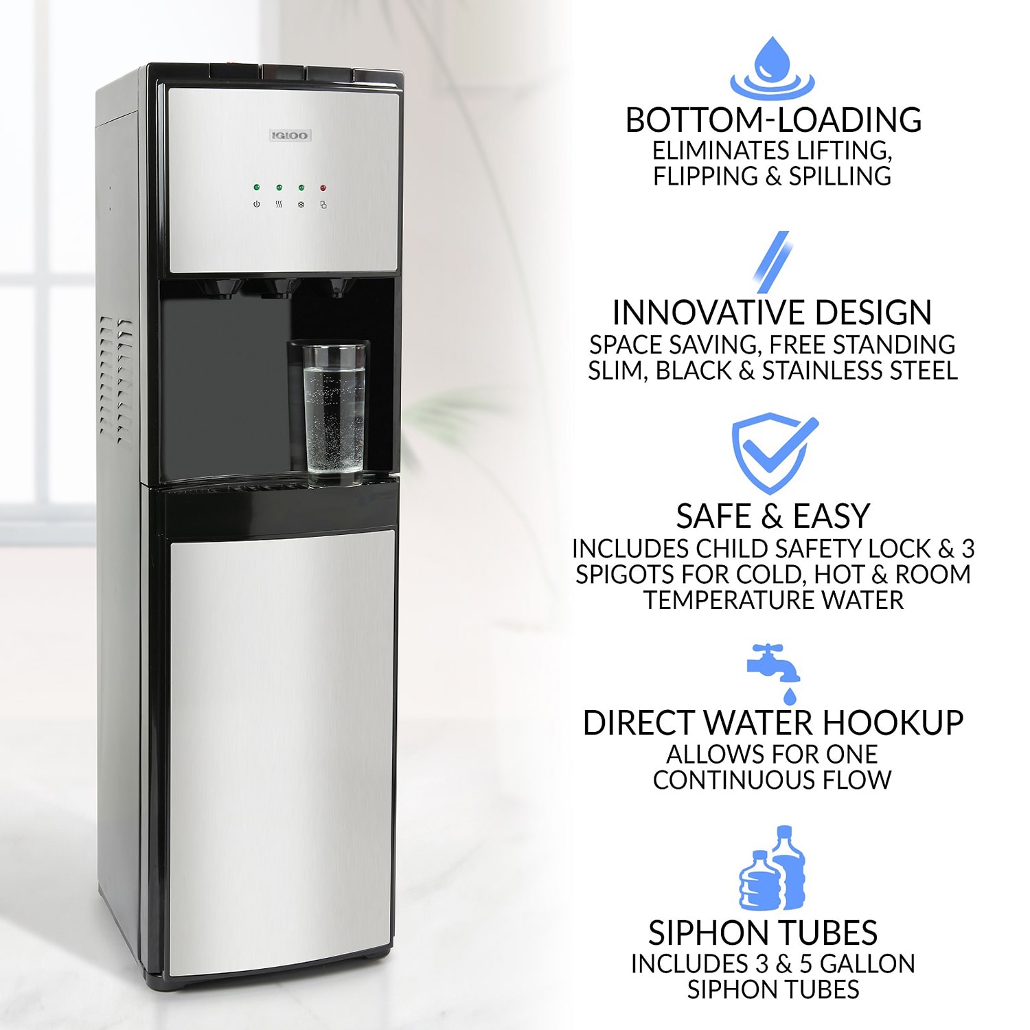 Igloo Hot, Cold & Room Temperature Bottom-Load Water Dispenser