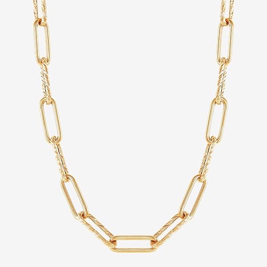 Gold Addiction Womens 14K Gold 22 Inch Link Necklace