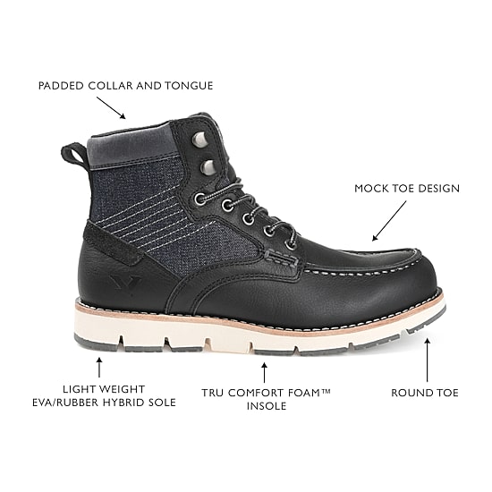 Territory Mens Macktwo Flat Heel Lace-Up Boots