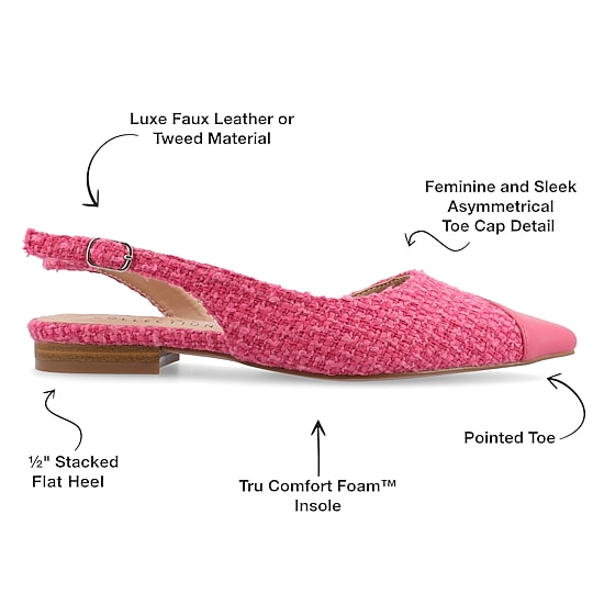 Journee Collection Daphnne Womens Pointed Closed Toe Ballet Flats