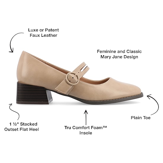 Journee Collection Savvi Womens Round Closed Toe Flat Heel Pumps