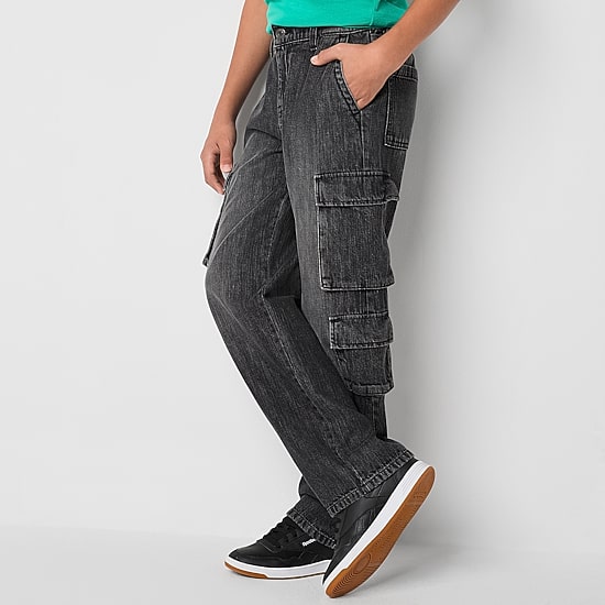 Thereabouts Little & Big Kid Boys Adjustable Waist Cargo Loose Fit Jean