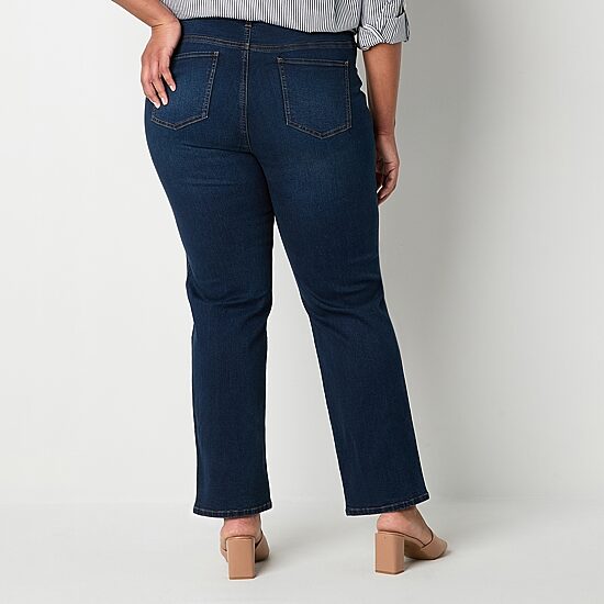 Gloria Vanderbilt Womens Plus High Rise Straight Leg Jean
