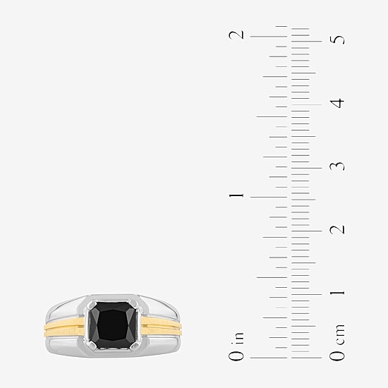 Mens Genuine Black Onyx Sterling Silver Fashion Ring