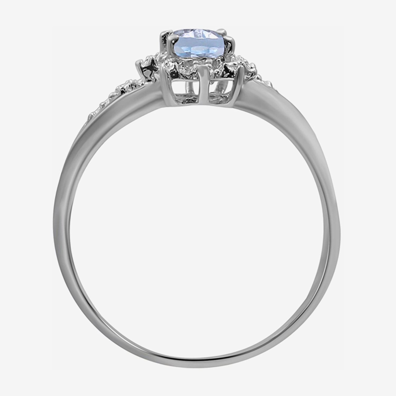 Limited Quantities! Womens Diamond Accent Genuine Blue Topaz Sterling Silver Round Cocktail Ring