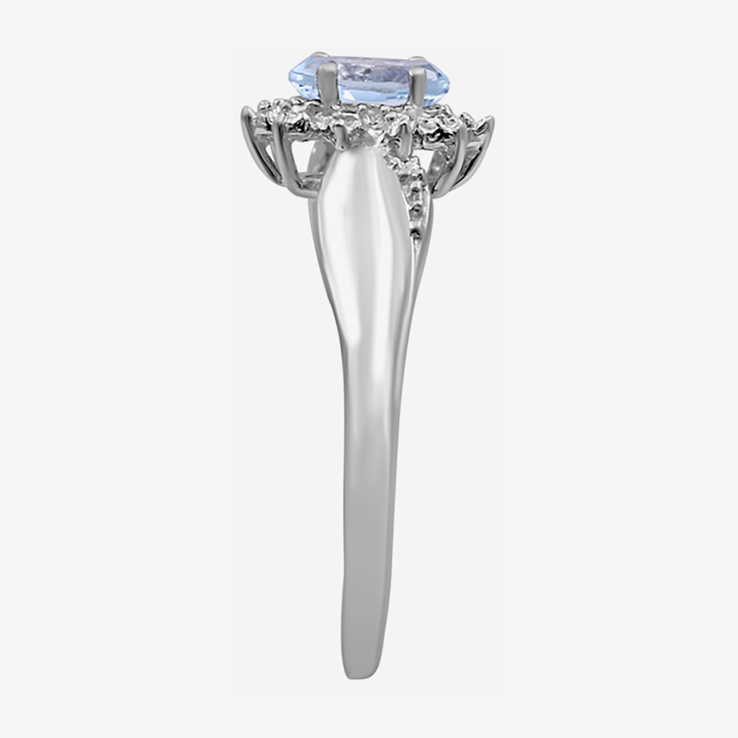 Limited Quantities! Womens Diamond Accent Genuine Blue Topaz Sterling Silver Round Cocktail Ring