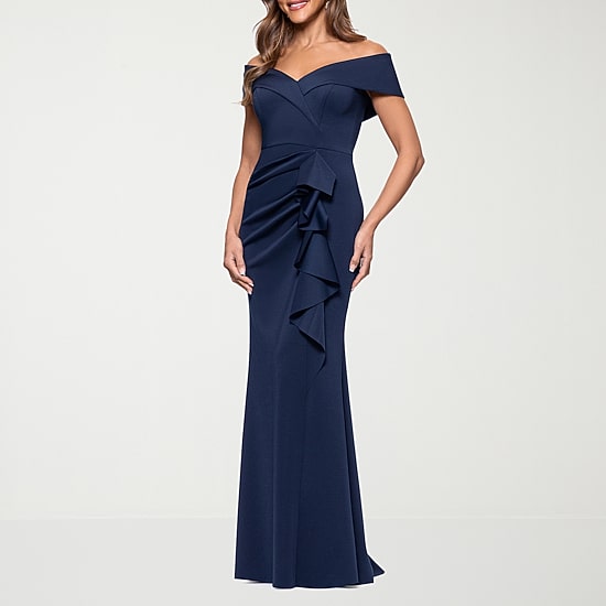 DJ Jaz Womens Sweetheart Neck Short Sleeve Evening Gown
