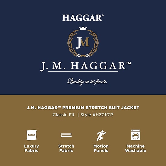 Haggar JMH Prince Of Wales Mens Stretch Fabric Classic Fit Plaid Suit Jacket