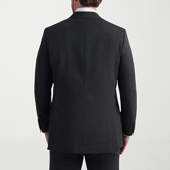 Haggar JMH Tailored Wool Windowpane Mens Stretch Fabric Modern Fit Suit Jacket