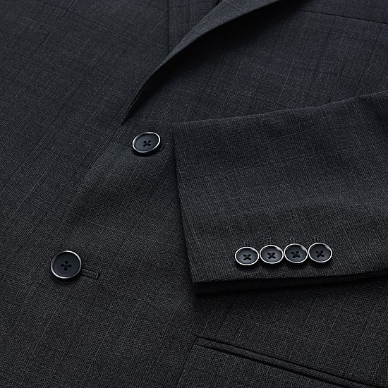Haggar JMH Tailored Wool Windowpane Mens Stretch Fabric Modern Fit Suit Jacket